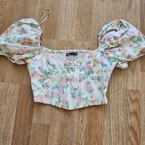 LUXURY CORSET PUFF SLEEVE TOP ZARA